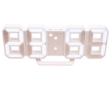 Einstellbares 3D-LED-Licht Digitale Elektrische Uhr - Weiß