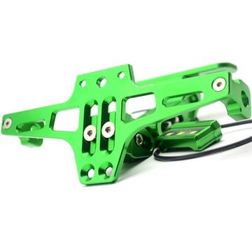 Verstellbare CNC-Aluminium-Legierung Motorrad-Kennzeichenhalterung Fahrrad Licht Teleskophalterung mit LED-Licht