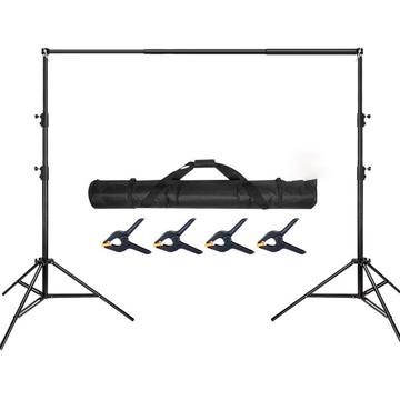 Verstellbarer Stativständer mit 4 Klemmen für Fotohintergrund - 2,88x3m