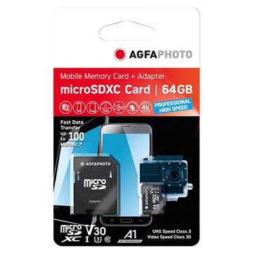 AgfaPhoto Professional High Speed MicroSDXC Speicherkarte 10616 - 64GB