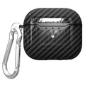 AirPods 3 TPU Hülle mit Karabiner - Karbonfaser - Schwarz
