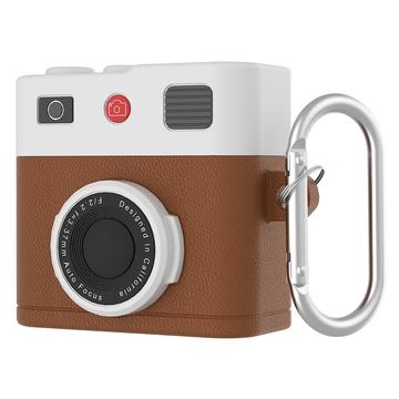 AirPods 4 Retro-Kamera-Design Flüssig-Silikonhülle - Braun