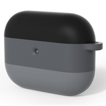 AirPods Pro 3 Gradient stoßfeste Silikonhülle mit Karabiner - Schwarz