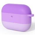 AirPods Pro 3 Gradient stoßfeste Silikonhülle mit Karabiner - lila
