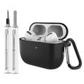 AirPods Pro 3 Silikonhülle mit Karabiner und Reinigungsstift - Schwarz