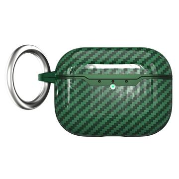 AirPods Pro 3 TPU Hülle mit Karabiner - Karbonfaser - Grün