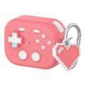 AirPods Pro 3 Vintage Spielkonsole Stil Kunststoff Hülle mit Herz-Anhänger - Rosa