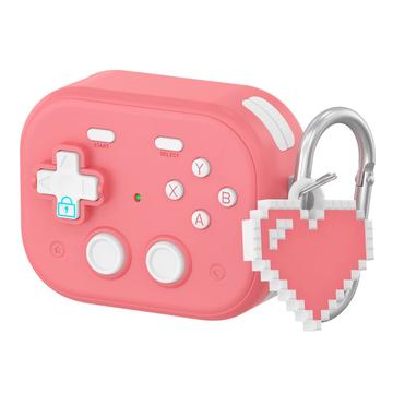 AirPods Pro 3 Vintage Spielkonsole Stil Kunststoff Hülle mit Herz-Anhänger - Rosa