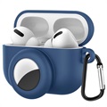 AirPods Pro/AirTag Silikonhülle mit Karabiner - Navy Blau