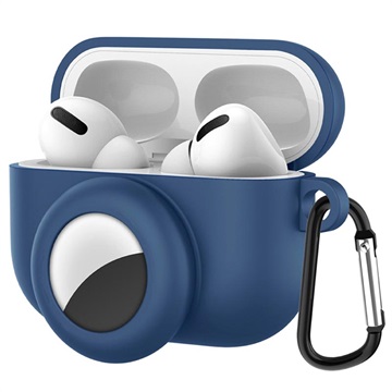 AirPods Pro/AirTag Silikonhülle mit Karabiner - Navy Blau