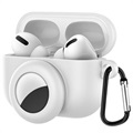 AirPods Pro/AirTag Silikonhülle mit Karabiner - Weiß