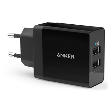 Anker PowerPort 2 Schnellladegerät - 2 x USB, 24W - Schwarz