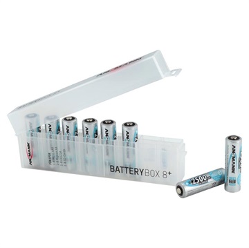 Ansmann Batterie Box 8 Plus - 8 x AA/AAA/CR123A/SD - Durchsichtig