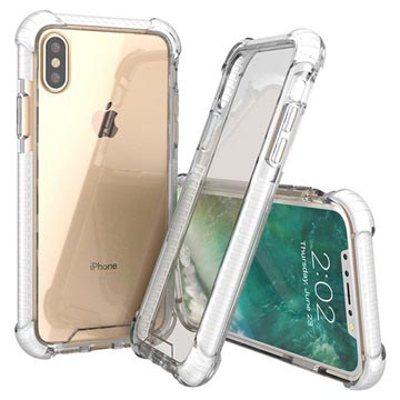 iPhone X Anti-Shock Hybrid Crystal Case - Durchsichtig / Weiß