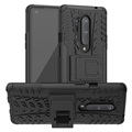 Anti-Rutsch OnePlus 8 Pro Hybrid Hülle mit Stand - Schwarz
