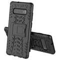 Anti-Slip Samsung Galaxy S10 Hybrid Hülle mit Stand - Schwarz