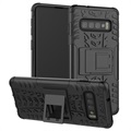 Anti-Rutsch Samsung Galaxy S10+ Hybrid Hülle mit Stand - Schwarz