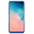 Anti-Rutsch Samsung Galaxy S10+ Hybrid Hülle mit Stand - Blau / Schwarz