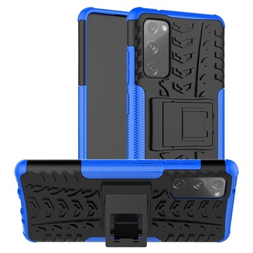 Anti-Rutsch Samsung Galaxy S20 FE Hybrid Hülle mit Stand - Blau / Schwarz