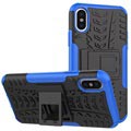 iPhone X / iPhone XS Anti-Rutsch Hybrid Case - Blau / Schwarz