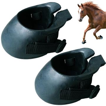 Anti-Rutsch-Gummi-Hufschuhe für Pferde - Größe S - 2 Stück. - Schwarz