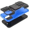 Anti-Rutsch iPhone 14 Hybrid Hülle mit Ständer - Schwarz / Blau
