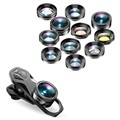 Apexel APL-DG11 11-in-1 Universal Clip-on Kameraobjektiv Kit - Schwarz