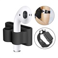 4-in-1 Apple AirPods / AirPods 2 Silikon Zubehör-Set - Schwarz