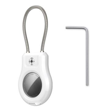 Apple AirTag/AirTag 2 Tasche mit Edelstahl-Drahtbügel - Weiß