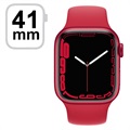 Apple Watch 7 WiFi MKN23FD/A - Aluminum, Rotes Sportarmband, 41mm