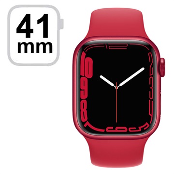Apple Watch 7 WiFi MKN23FD/A - Aluminum, Rotes Sportarmband, 41mm - Rot