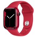 Apple Watch 7 WiFi MKN23FD/A - Aluminum, Rotes Sportarmband, 41mm - Rot