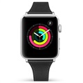 Apple Watch 7/SE/6/5/4/3/2/1 Premium Lederarmband - 45mm/44mm/42mm - Schwarz