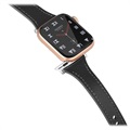 Apple Watch 7/SE/6/5/4/3/2/1 Premium Lederarmband - 45mm/44mm/42mm - Schwarz