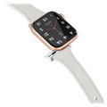 Apple Watch 7/SE/6/5/4/3/2/1 Premium Lederarmband - 45mm/44mm/42mm - Weiß