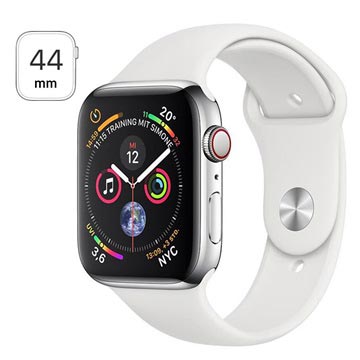 Apple Watch Series 4 LTE MTX02FD/A - Edelstahlgehäuse, Sportarmband, 44mm, 16GB - Silber
