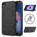 Huawei P Smart Armor Hybrid Backcover mit Stand - Schwarz