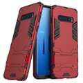 Armor Serie Samsung Galaxy S10 Hybrid Hülle mit Stand - Rot
