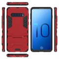 Armor Serie Samsung Galaxy S10 Hybrid Hülle mit Stand - Rot