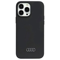 iPhone 13 Pro Max Audi Metal Logo Silikon Case - Schwarz