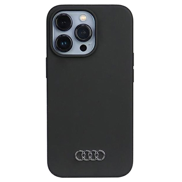 iPhone 13/13 Pro Audi Metal Logo Silikon Case - Schwarz