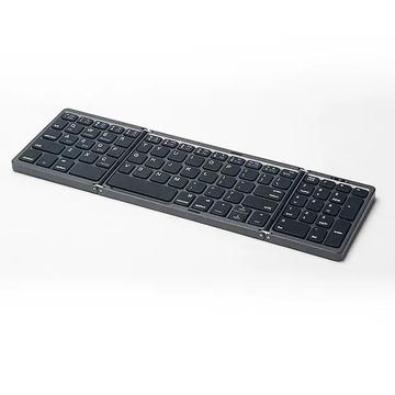 B089 Faltbare kabellose Tastatur mit Touchpad - 81 Tasten - Grau