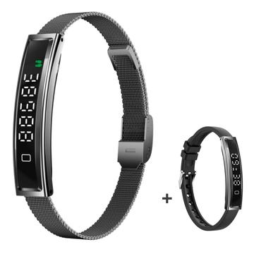 B3 Smart-Armband / Fitness-Tracker mit zwei Armbändern - Schwarz
