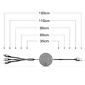 Baseus 3-in-1 Einziehbar USB Kabel - 1.2m