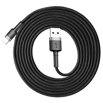 Baseus Cafule USB 2.0 / Lightning Kabel - 2m - Schwarz / Grau