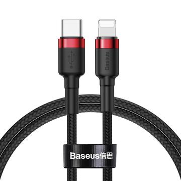 Baseus Cafule USB-C zu Lightning Kabel - 20W, 1m - Schwarz / Rot