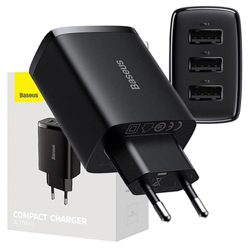 Baseus Kompaktes Schnellladegerät CCXJ020101, 3x USB, 17W