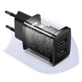 Baseus Compact Wand-ladegerät mit 2 USB-Anschlüssen - 10.5W - Schwarz
