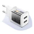 Baseus Compact Wand-ladegerät mit 2 USB-Anschlüssen - 10.5W - Weiß