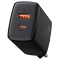 Baseus Compact Wand-ladegerät 20W - USB-C PD3.0, USB QC3.0 - Schwarz